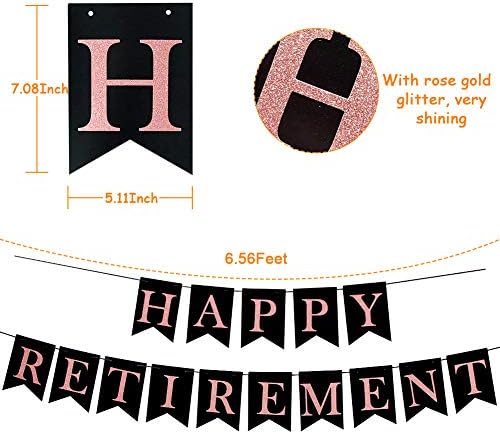 Kadınlar için emeklilik Parti Süslemeleri, gül Altın Mutlu Emeklilik Banner Resmen Emekli Kanat Konfeti Balonları Kağıt Pom