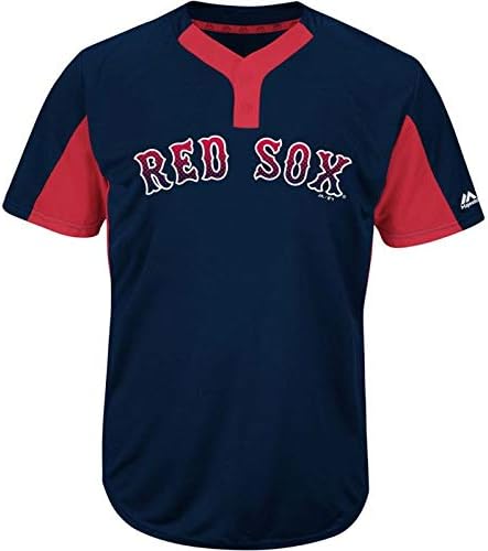 Majestic Custom (Herhangi Bir Ad/) Boston Red Sox 2 Düğmeli Soğuk Tabanlı Çoğaltma Forması (Yetişkin Ortamı)