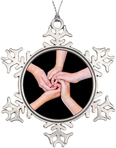 Kişiselleştirilmiş Noel Ağacı Dekorasyon Beş nage arms eller ile dolaşık siyah Kişiselleştirilmiş Kar Tanesi Süsler