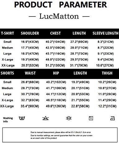 LucMatton erkek 2 Parça Kıyafetler Hipster Baskılı Patchwork Tee Gömlek ve şort takımı Spor Eşofman