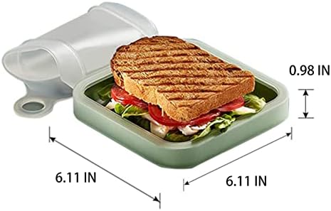 CLA JLT Sandviç Kutusu Tost Durumda To-Go Gıda Saklama Kabı yemek kabı Ekmek Bento Kutusu Sızdırmaz Conta (2 adet) (YEŞİL)