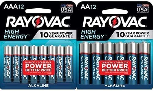 Rayovac AA Piller ve AAA Piller, 12 Adet Yüksek Enerjili Çift A Pil ve 12 adet Yüksek Enerjili Üçlü A Pil Birleşik Paketi,