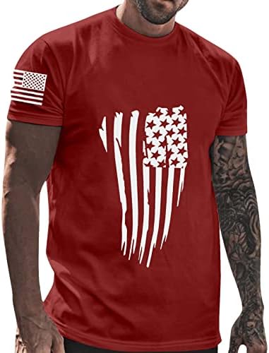 MIASHUI Ekstra Uzun T Shirt Erkekler için Erkek Bağımsızlık Günü Bayrağı Rahat Yumuşak ve Rahat Küçük T Shirt Ağır Pamuk