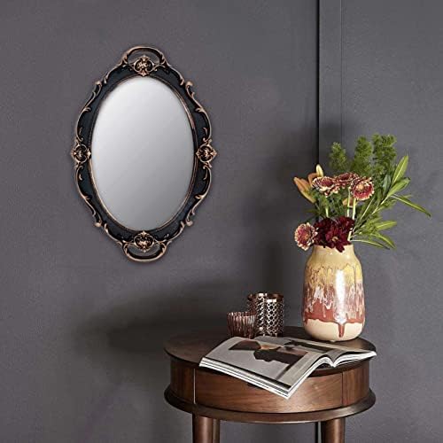 YCHMİR Vintage Ayna Küçük duvar aynası Asılı Ayna 14. 5x10 inç Oval Pembe