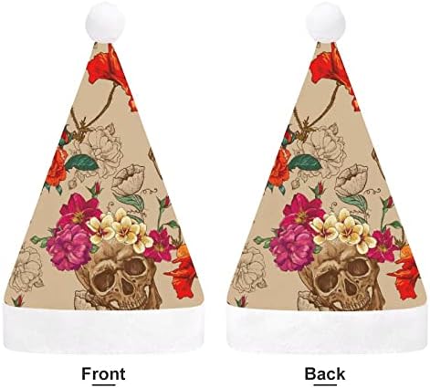 Meksika Şeker Kafatası Çiçekler Peluş Noel Şapka Yaramaz ve Güzel Noel baba şapkaları Peluş Ağız ve Konfor Astar noel dekorasyonları
