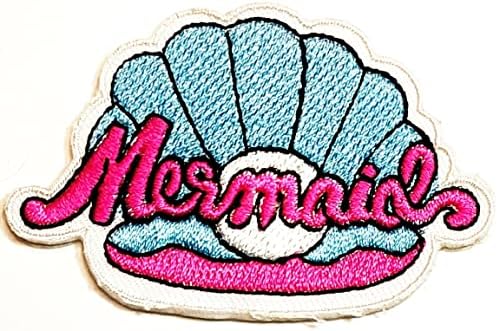 Kleenplus 3 adet. Mermaid Kabuk Mavi Yamalar Sticker Deniz Kabuğu Sualtı Hayvan Sevimli Karikatür Nakış Demir On Kumaş Aplike