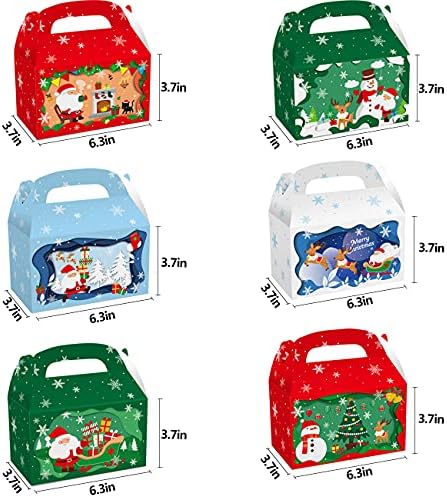 12 Parça 3D Noel Karton Tedavi Kutuları Tatil Noel Goody Hediye, Goodie Kağıt Kutuları Çerez Kutuları için Noel Tema Hediye