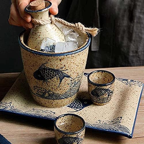Sake Set Japon Hediyeler 5 Parça Geleneksel Japon Sake Fincan Seti El-boyalı Tasarım Porselen Seramik Fincan Ev El Sanatları