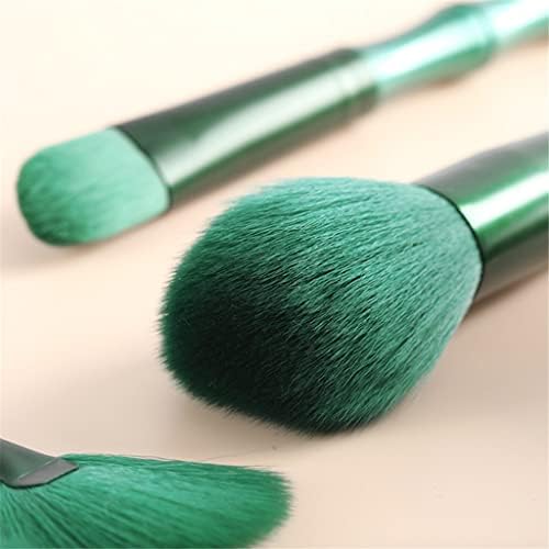 SMLJLQ 11 makyaj fırçası Seti Yumuşak Saç Allık Pudra Göz Farı Fırçası makyaj fırçası Seti makyaj Aksesuarları (Renk: Yeşil,