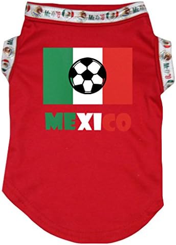 Petitebella Futbol Bayrağı Meksika Yavru Köpek Gömlek (XXX-Büyük, Siyah)