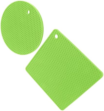 Silikon ısıya dayanıklı Pod Pedleri, Silikon Tencere Tutucular Yıkanması Kolay Mutfak için ısı direnci (Yeşil)