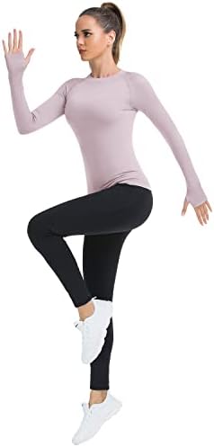 Jusfıtsu Dikişsiz Egzersiz Gömlek Kadınlar için Uzun Kollu Slim Fit Yoga Koşu Üstleri Bayan Sıkı Atletik Gömlek
