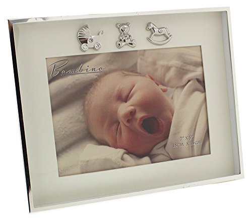 Haysom Interiors Büyüleyici ve Sade Gümüş ve Fildişi Yeni Doğan Bebek 7 x 5 Fotoğraf Çerçevesi