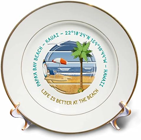 3dRose Amerikan plajları-Papaa Körfezi Plajı, Kauai, Hawaii mükemmel seyahat hediyesi-Tabaklar (cp-375445-1)
