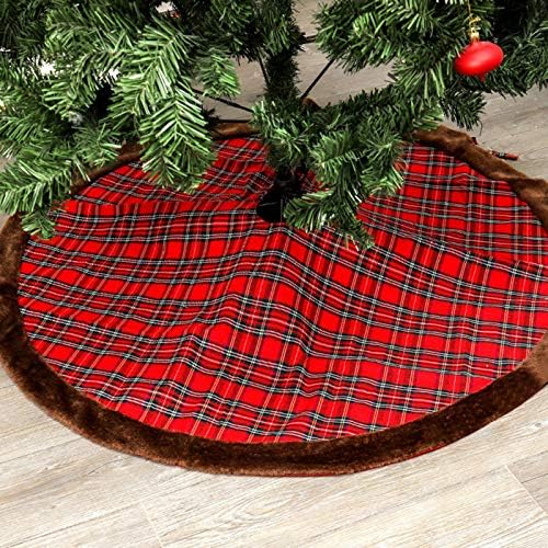 无 Noel Ağacı Etek, 112cm Kırmızı ve Siyah Bufalo Kareli Ağaç Etek, 2'li Paket Ekose Noel Çorabı, Noel Süsleri