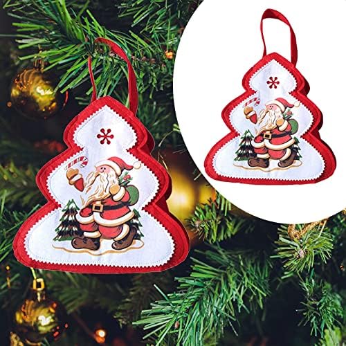 CANAFA Süsler Noel Küçük Yaratıcı Süslemeleri Kolye Asılı Ev Dekor Santa Bez Taşınabilir Şeker Çanta Noel Ağacı Asılı Ayna