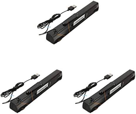 SOUSTRE PC Ses Çubuğu 3 adet USB Soundbar Dizüstü Hoparlör Siyah Mini Ses. - Pc Ses Çubuğu