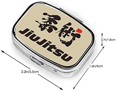 Jiu Jitsu Kare Mini Hap Kutusu Metal Tıp Organizatör Seyahat Dostu Taşınabilir Hap Durumda