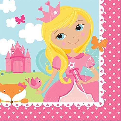 ormanlık Prenses Tasarımlı amscan 511623 Disney Kağıt Öğle Yemeği Peçeteleri-16 Adet