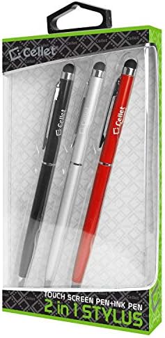 PRO Stylus Kalem Nubia Nubia X6 64GB Mürekkep, Yüksek Doğruluk, Ekstra Hassas, Dokunmatik Ekranlar için Kompakt Form [3 Paket-Siyah-Kırmızı-Gümüş]