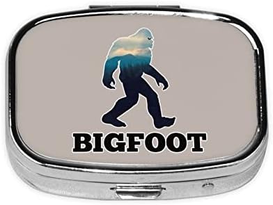 Bigfoot Kare Mini Hap Kutusu Seyahat Tıp Metal Organizatör Hap Durumda Ayna ile