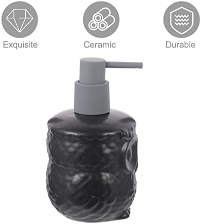 Zerodeko Gereçler Seti Sofra Takımı Seti Şampuan Losyon Şişesi Seramik Baykuş Şekli Sabunluk Sabun Şişesi Losyon Şişesi Pompalı