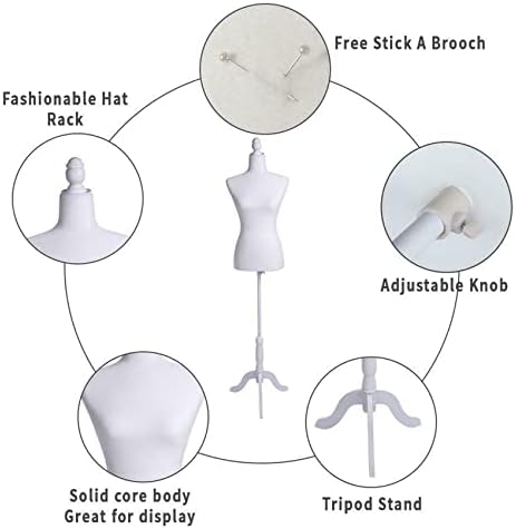 ZEYADA Manken Gövde Yarım Uzunlukta Bayan Modeli Ayarlanabilir Topuzu tripod standı Strafor Manken Standı Elbise Formu Ekran