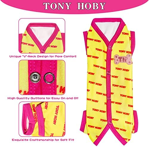 TONY HOBY Köpek Pijama, Kadın / Erkek 4 Bacaklı Köpek Pijama, köpek Sıcak Tulum Termal kışın Küçük Orta Köpek için (Sarı,