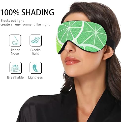 WELLDAY uyku maskesi yeşil dilimleri limon gece göz bandı kapak yumuşak konfor körü körüne engelleme ışık ayarlanabilir kayış