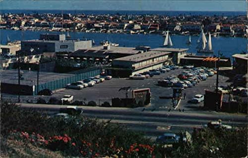 Lido Adası Manzarası Newport Plajı, Kaliforniya CA Orijinal Vintage Kartpostal 1956