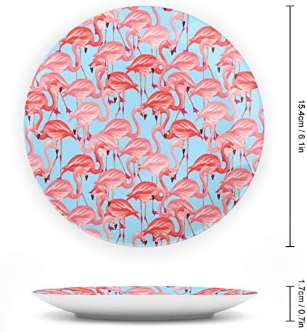 Tropikal Pembe Flamingo Kemik Çini Dekoratif Tabak seramik Tabaklar Zanaat Ekran Standı ile Ev Ofis duvar dekorasyonu için