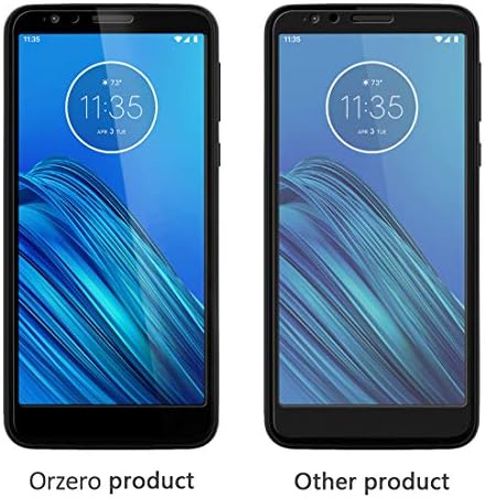 Orzero (3 Paket) temperli Cam Ekran Koruyucu için Uyumlu Motorola Moto E6, 2.5 D Ark Kenarları 9 Sertlik HD Çizilmez Tam