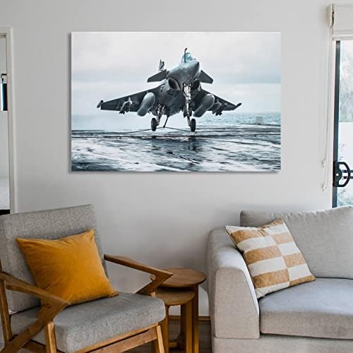 Rafale Uçak Jet İniş Uçak Gemisi Güverte Askeri Uçak Tuval Poster yatak odası dekoru Spor Manzara Ofis Odası Dekor Posteri