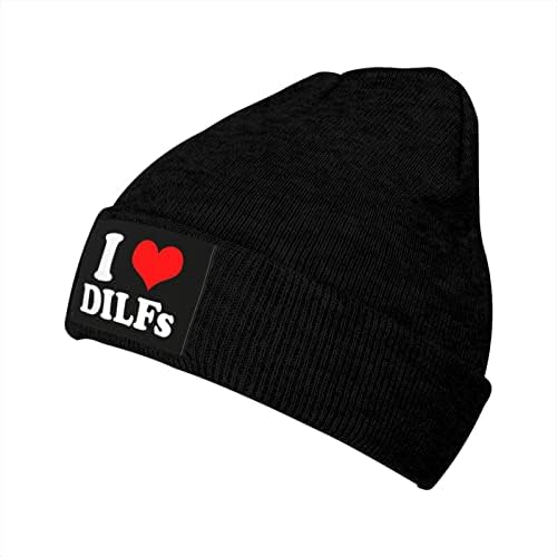 Seviyorum Dilfs Bere Şapka Kış Erkekler Kadınlar için Moda Kayak Sıcak Kaflı Sıkı Örme Şapka