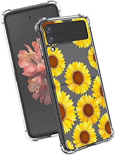 (3 Paket) Samsung Galaxy Z Flip 3 için Kılıf, şok Emme Anti-Scratch Kristal Temizle Yumuşak TPU Tampon Koruyucu Telefon Kılıfı