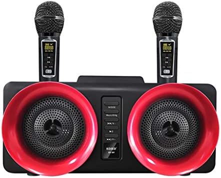 UXZDX Taşınabilir Aile Sistemi İki Mikrofon 30w Stereo bluetooth Hoparlör Kondenser Mikrofon (Renk: D)