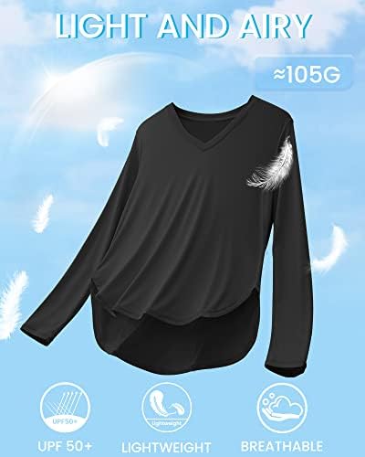 G4Free UPF 50 + güneş gömleği Kadınlar için Uzun Kollu Egzersiz Üstleri SPF UV Koruma Gömlek Yürüyüş Atletik Koşu Spor Salonu