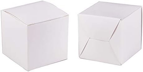 BENECREAT 60 PCS Hediye Kutuları Beyaz Kağıt Kutuları Parti Favor Kutuları 2x2x2 İnç için Kapaklı Hediye Sarma, düğün Parti