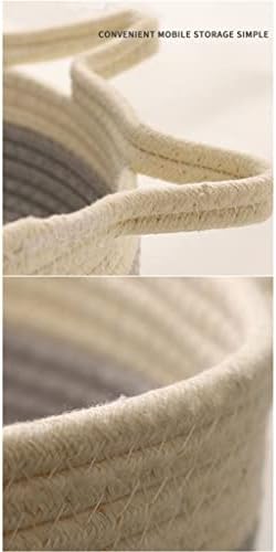 TJLSS Yuvarlak Pet Yatak Yastıklı Pamuk Halat Dokuma Sepet Yumuşak Dayanıklı Yıkanabilir Rahat (Renk: B, Boyut: L-48cm)