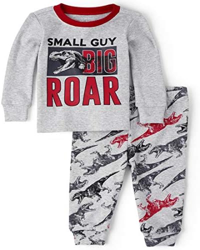 Çocuk yeri erkek bebek ve yürümeye başlayan çocuk Dino kükreme rahat pamuklu pijama