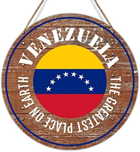 Venezuela Bayrağı Ön Kapı Çelenk Dünyadaki En Büyük Yerler Venezuela Çiftlik Evi Duvar Dekor İşareti Ülke Hatıra seyahat
