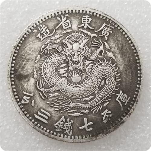 Kocreat Kopya Qing Hanedanı Kwang-Tung Eyaleti Loong Sikke Çin Gümüş Dolar-Yabancı Hatıra Sikke Şanslı Sikke Hobo Sikke Eski