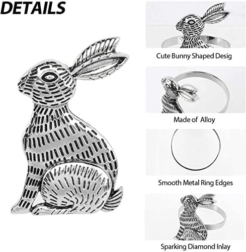 12 Set paskalya tavşanı peçete halkaları Tavşan Peçete Halkası Tutucular Zihinsel masa süsü Paskalya Partisi Ziyafet Yemeği