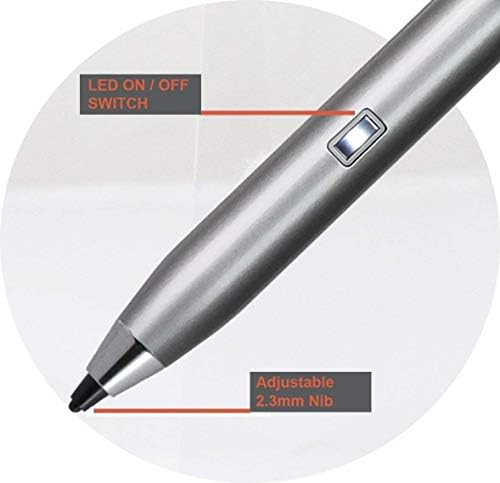 Broonel Gümüş Mini İnce Nokta Dijital aktif iğneli kalem ile Uyumlu Lenovo V130 15.6 İnç / Lenovo V130-15IKB 15.6 Dizüstü