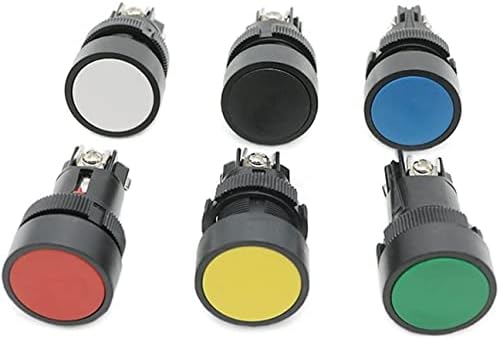 BKUANE 10 adet / grup 22mm Anlık basmalı düğme anahtarı Dairesel Vidalar Düz Yuvarlak NO+NC XB2-EA142 XB2-EA131 XB2-EA121(Renk:Siyah