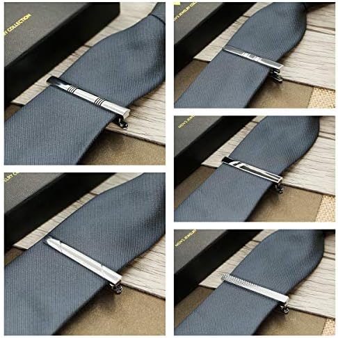 YADOCA kravat iğnesi seti Erkekler için kravat iğnesi Klip Siyah Gümüş Ton Altın Ton Düğün İş Hediye Kutusu ile