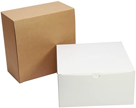 PQZKLDP 10 Paket 8x8x4 inç Küçük Katlama Kutusu Kolay Monte Kağıt Hediye Kutusu Dekoratif Parti Favor Kraft kapaklı kutu