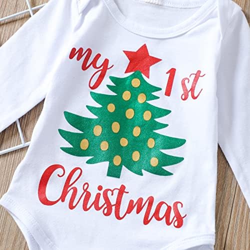 Orivryia Yenidoğan Bebek Kız Giysileri Benim 1st Noel Romper Tutu Etek Elbise Kafa Bandı Noel Kıyafetleri Kış Sonbahar Giysileri