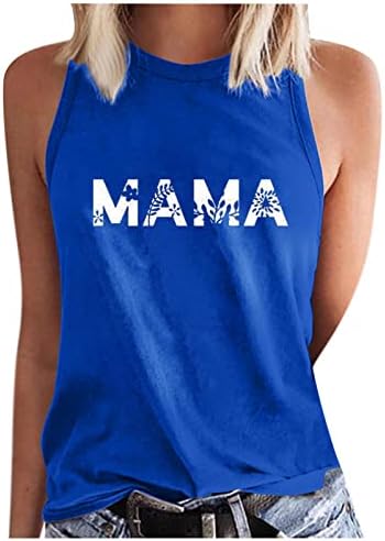 Anne Mektubu Baskı Tankı Üstleri Kadın anneler Günü Kolsuz Tişörtleri Yaz Gevşek Rahat grafikli tişört Temel Egzersiz Üst