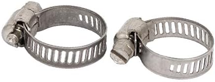 X-DREE 19-29mm Aralığı Ayarlanabilir Boru hortum kelepçesi Çemberler Bağlantı Elemanları Kuplörler Gümüş Ton 2 adet (Rango